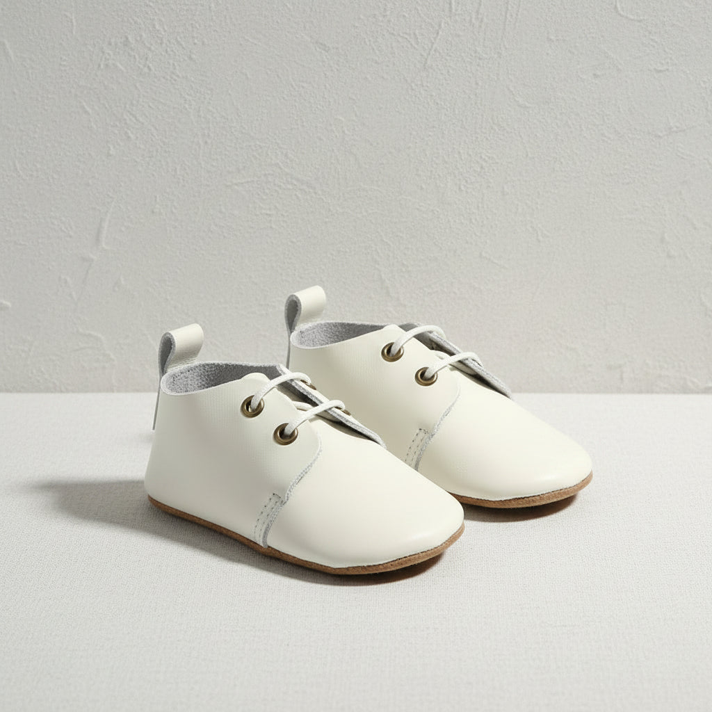 Soft-Sole Baby Oxfords - Soft Ivory  zuvo kids